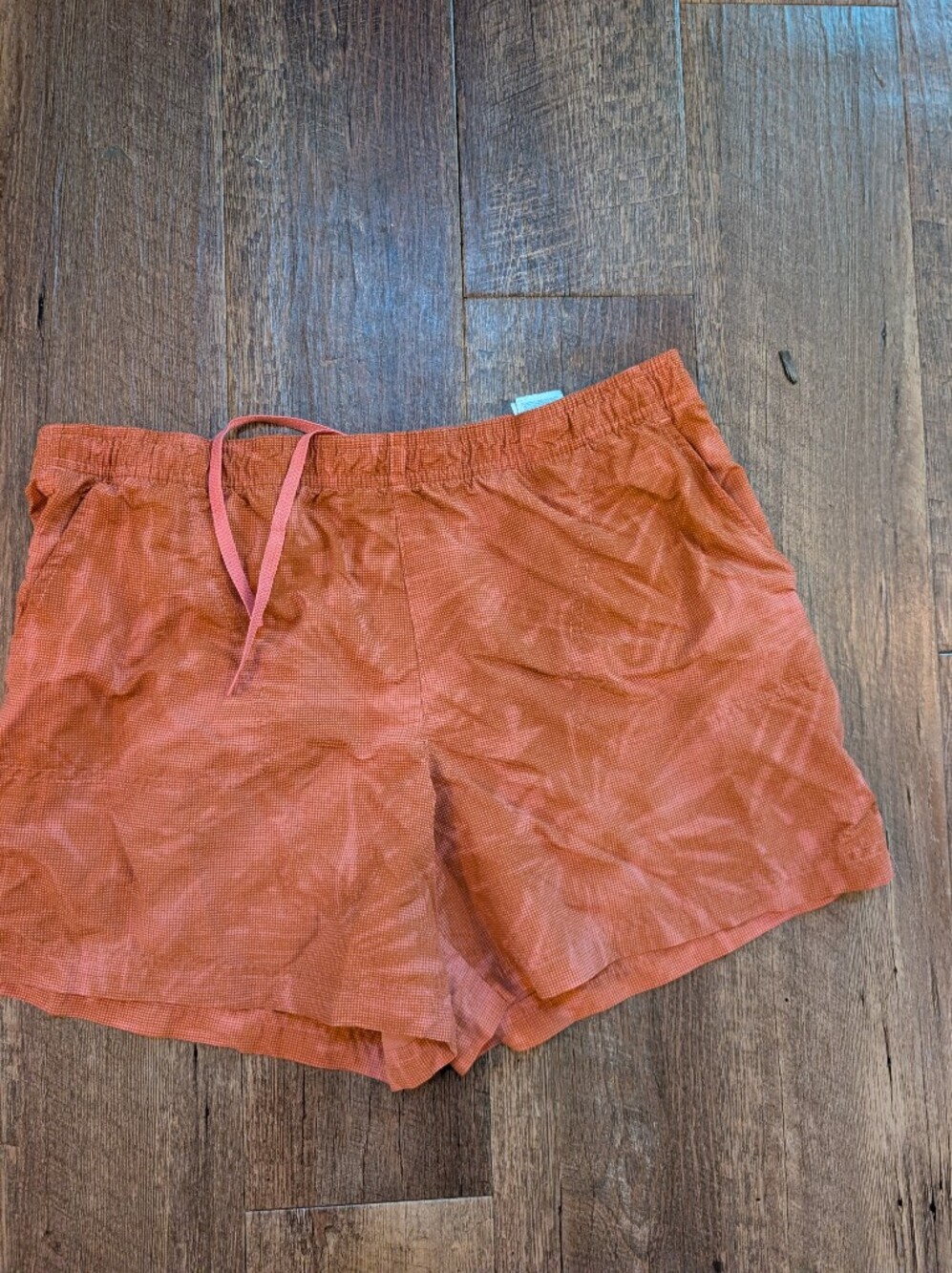 Women's Tropical Print Orange Drawstring Athletic Shorts-